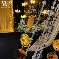 Rideau de fond en acrylique de luxe avec perles et sequins pour décoration de scène de mariage, plafond et événements festifs