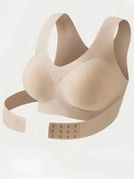 Soutien-gorge sans fil 2026 pour femme, double fermeture avant et arrière, soutien latéral large, confort sans couture, bralette OEM ODM, lingerie grande taille
