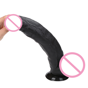 Venta al por mayor <span class=keywords><strong>12</strong></span> pulgadas negro pene artificial juguetes sexuales suave grande realista consolador realista enorme consolador masculino para mujeres adultas productos sexuales - Product Image 4