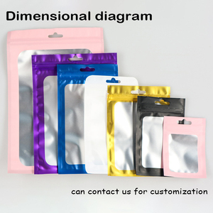Custom Logo Hole Flat <b>Pouch</b> Three Side Seal Bag Matte Aluminum Foil Ziplock Bag Window Colorful 3 Side <b>Zip</b> Food Grade Milk - Product Image 4