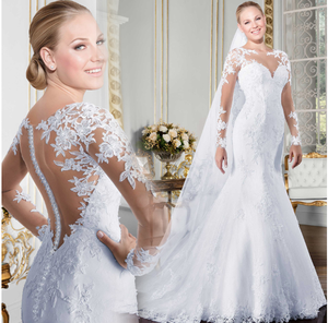 chinese dress ladies French Lace Sheath Wedding Dress with Removable Tulle Overskirt - Alisse Bridal Off White / Tulle