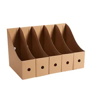 Manufacturers wholesale brown paper desktop storage boxes office files bookshelf storage data boxes