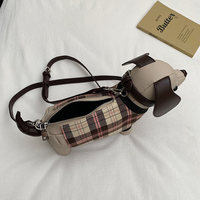 Nouveau sac à bandoulière pour femme en forme de chien saucisse, avec motif écossais tendance et formes d'animaux mignons, sac bandoulière pour femme