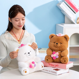 ตุ๊กตาหมี HECION ขนาด 25 ซม. น่ารัก ตุ๊กตาหมีสีขาวเศร้าสุดน่ารัก ของเล่นเพื่อนคู่ใจสำหรับเด็ก ของขวัญและของตกแต่ง - Product Image 5