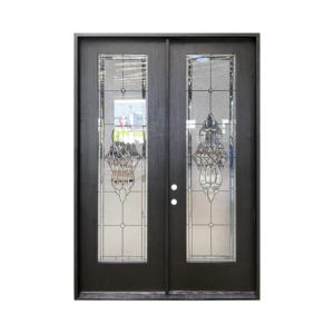 Pintu Masuk Luar Ruangan Minimalis Tahan Air dan Awet, Bahan Komposit Fiberglass SMC, Kaca Low-E Tahan Air, Untuk Penggunaan Komersial - Product Image 3