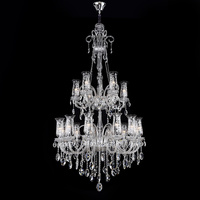Lustre vintage en cristal de grande taille, lampe suspendue de luxe pour salle de mariage, église, décoration de plafond haut, luminaire suspendu artistique personnalisé