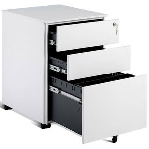 Modern High Quality 3-Drawer Vertical Mobile Steel File <b>Cabinet</b> Adjustable <b>Lockable</b> for Home Office Bank Kitchen School Hospital - Product Image 6
