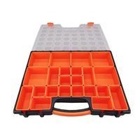 Boîte à outils en plastique transparente G 2008, 22 compartiments, durable, multi-usages, pour pièces de quincaillerie