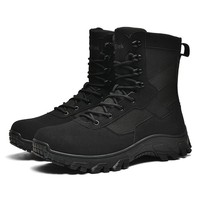 Bottes tactiques DSF29 en toile imperméables pour l'extérieur toutes saisons beige