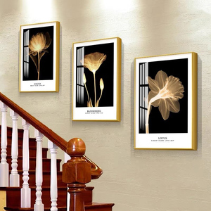 Cadre en alliage d'aluminium <span class=keywords><strong>Art</strong></span> mural en porcelaine de cristal <span class=keywords><strong>moderne</strong></span> de luxe Peintures imprimées à suspendre en <span class=keywords><strong>galerie</strong></span> pour la décoration de salon - Product Image 5