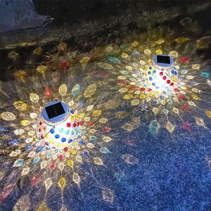 Colgante <span class=keywords><strong>Solar</strong></span> Led Hada Cadena de cobre Luces multicolores Botella agrietada al aire libre Bola de cristal Jardín Lámpara de guirnalda recargable - Product Image 1