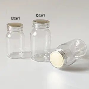 100ml-150ml Chai nhựa PET với nắp vặn an toàn niêm phong nước hoa sản phẩm chăm sóc da kem mắt son môi Blush trang điểm lưu trữ