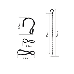Figure Eight Chain Hanging Chain For Plant Basket Birdcage Iron Plated Single <b>Hook</b> Silver Black - Product Image 2