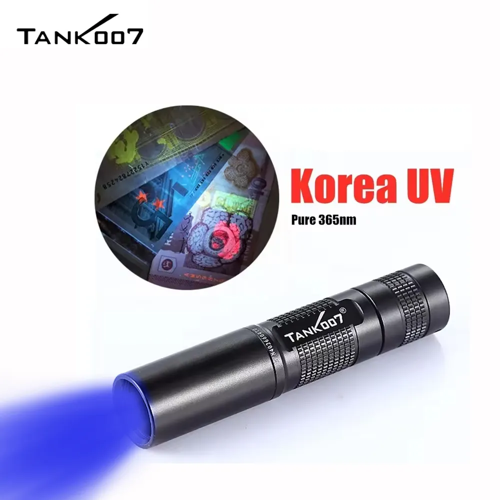 Tank007 365nm ultraviolet torch blacklight torchlight for trace detection aluminum 395nm led UV flashlight for jade apprasial