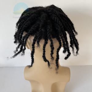 ผมปลอมถักเปียแบบไม่มีปม 100% ผมแท้สำหรับผู้ชาย ท็อปเปอร์ผมอินเดียแบบเรมี่ ทรงแอฟโฟร คินกี้ <span class=keywords><strong>ทวิ</strong></span>สต์  ฐานลูกไม้โปร่งใส  ไม่หลุดร่วง - Product Image 3