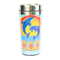 Fabrication de tasses à café isothermes en acier inoxydable personnalisées avec logo, souvenirs de plage et de mer