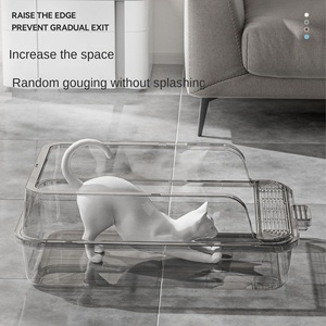 Caja de arena para gatos semicerrada transfronteriza, inodoro para gatos antisalpicaduras, gigante, Extra grande, doble capa, plástico PP, respetuoso con el medio ambiente, para mascotas - Product Image 4