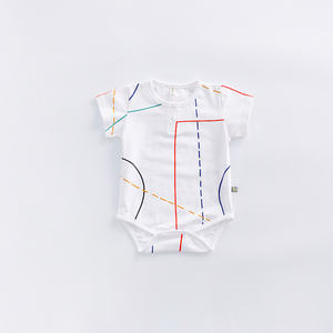 Vente en gros de barboteuses blanches pour bébés garçons, manches courtes, mignonnes, pour l'été, en provenance de Chine - Product Image 5