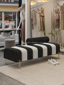 AOMISI <span class=keywords><strong>CASA</strong></span> <span class=keywords><strong>Banc</strong></span> ottoman long, repose-pieds, tabouret de canapé en <span class=keywords><strong>bois</strong></span> massif, tabouret de thé, marchepied, siège rembourré, pieds en <span class=keywords><strong>bois</strong></span>, salon - Product Image 5