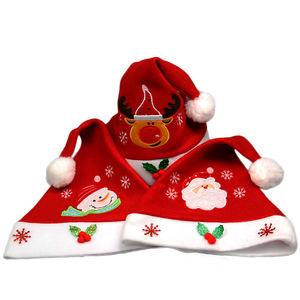 कस्टम कार्टून क्रिसमस कैप सांता क्लॉज़ टोपी रेनडियर स्नोमैन कढ़ाई सांता क्रिसमस टोपी थोक - Product Image 1