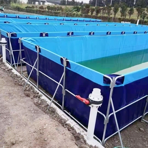 Revêtement en PVC <span class=keywords><strong>renforcé</strong></span> et piscine de stockage à cadre galvanisé pour étangs à poissons et réservoirs d'eau agricoles - Product Image 2