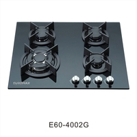 Cuisinière à gaz/plaque de cuisson à 4 brûleurs OEM/ODM 60cm en verre intégré pour la cuisine domestique construite en usine