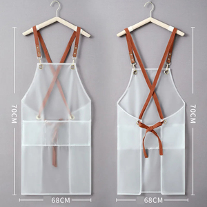 Wholesale New Waist Bib Apron <b>Waterproof</b> Oil-proof Strap Fashionable Korean-style <b>Overalls</b> Household Kitchen Cooking Women's TPU - Product Image 2