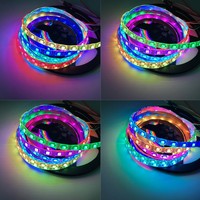 Lampu Strip LED RGB DC5V 5050 10W/M Tahan Air IP20/65 30/60/144LEDs/m 2812 80RA USB PVC Backlit TV Dapat Disesuaikan