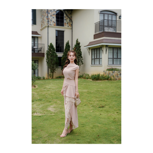 Robe pour femme Stonington Grey Vêtements en tissu écologique Vêtements pour femmes Enzo & Leo Fabricant vietnamien prêt à expédier - Product Image 3