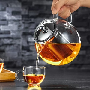 <span class=keywords><strong>Set</strong></span> Teiera in Vetro Resistente al Calore con Filtro in Acciaio Inox, Elegante Tazza per Tè Sfuso, Teiera a Forma di Sfera per Gongfu Tea - Product Image 1