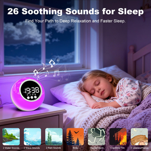 Reloj <span class=keywords><strong>Despertador</strong></span> Digital Analógico Inteligente para Niños, con Luz Nocturna de 7 Colores, Máquina de Sonido con Ruido Blanco, Personalizable - Product Image 3