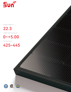 Panel Solar Bifacial PERC Sunplus Totalmente Negro, 425-445W, 23.8% de Eficiencia, Celda de 108mm, Tipo N, Alta Eficiencia para Techos Residenciales - Product Image 1