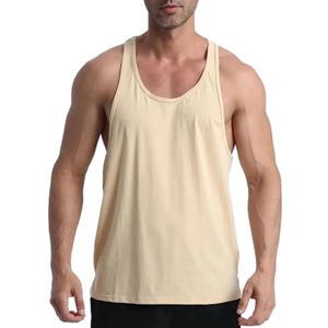 Manufacture Custom Clothes <b>Mens</b> Cotton Stringer <b>Singlet</b> Soft Training White tank Top - Product Image 3
