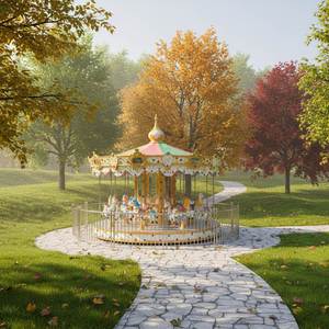 Manèges pour enfants de qualité supérieure, 12 places, petit carrousel de luxe en fibre de verre pour parc d'attractions et centre commercial, utilisation en extérieur - Product Image 3