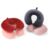 Oreiller cervical en mousse à mémoire de forme en U, housse en velours cristal, soutien de la colonne cervicale, appui-tête pour dormir, oreiller d'avion – Meilleur prix