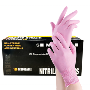 ถุงมือ XS-XL สัก9นิ้ว100ชิ้น/กล่องสำหรับร้านเสริมสวยร้านเสริมสวยฟรีไนไตรล์สีฟ้าสีขาวสีดำสีชมพู - Product Image 3