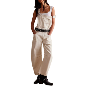 Salopette en jean pour femme Channel, coupe droite décontractée <span class=keywords><strong>à</strong></span> jambe large, bretelles réglables - Product Image 3