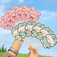 Éventail pliant portable en plastique, motif cœur girly style Instagram, design unique et mignon, cadeau simple