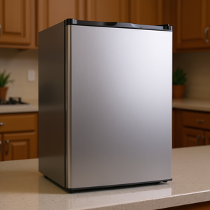 Congélateur vertical compact 3 pieds cubes, porte en acier inoxydable, température unique, dégivrage manuel, alimentation électrique, porte battante - Product Image 2