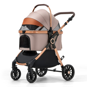 <span class=keywords><strong>Poussette</strong></span> pour animaux de compagnie légère à empattement élargi, pliage à une touche, charge maximale 25 kg, chariot pour chiens et chats de petite et moyenne taille, pour les sorties en extérieur - Product Image 1
