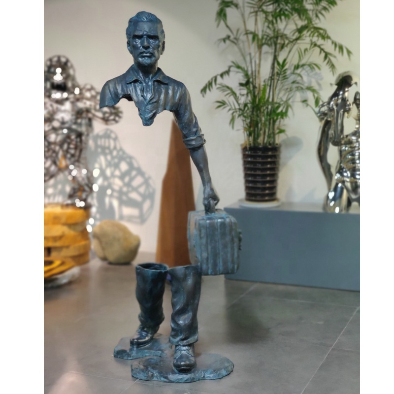 Bronzen Man Metalen Abstracte Decoratie Sculptuur