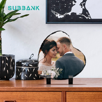 Sous-banque Personnalisable En Gros Personnalisé Peinture Cadre Plaque 15*15cm20*20cm Coeur Forme Sublimation Blancs Rock Pierre Photo Ardoise