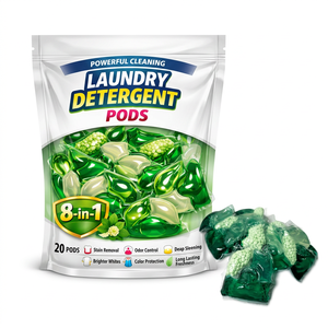 Lessives en dosettes 8-en-1 écologiques et puissantes, 20 unités, multi-nettoyage, enzymes végétales, protection des couleurs, pour machine à laver automatique - Product Image 2