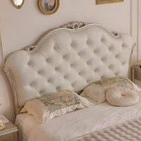 Lit double rembourré réglable de style français, esthétique luxueuse et discrète, en cuir de vachette pleine fleur, lit moelleux de qualité supérieure