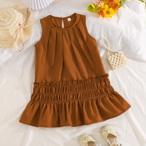 Robe au design exquis pour filles de 4 à 8 ans, élégante pour les fêtes, avec jupe à volants et décoration en dentelle - Product Image 2