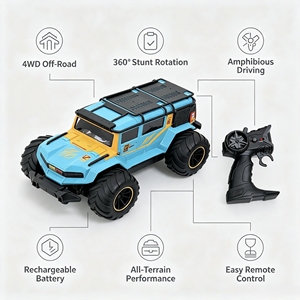 Voiture RC amphibie Conqueror Expert 2.4G, véhicule électrique télécommandé, couleur personnalisée, prêt à l'emploi, utilisation intérieure-extérieure - Product Image 6