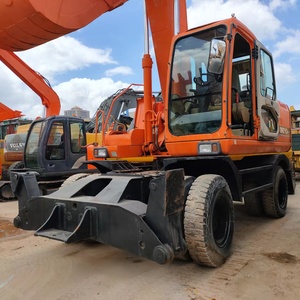 Excavatrice sur pneus hydraulique Doosan Dh210W-7 Dh210 d'occasion, 21 tonnes, en bon état - Product Image 4