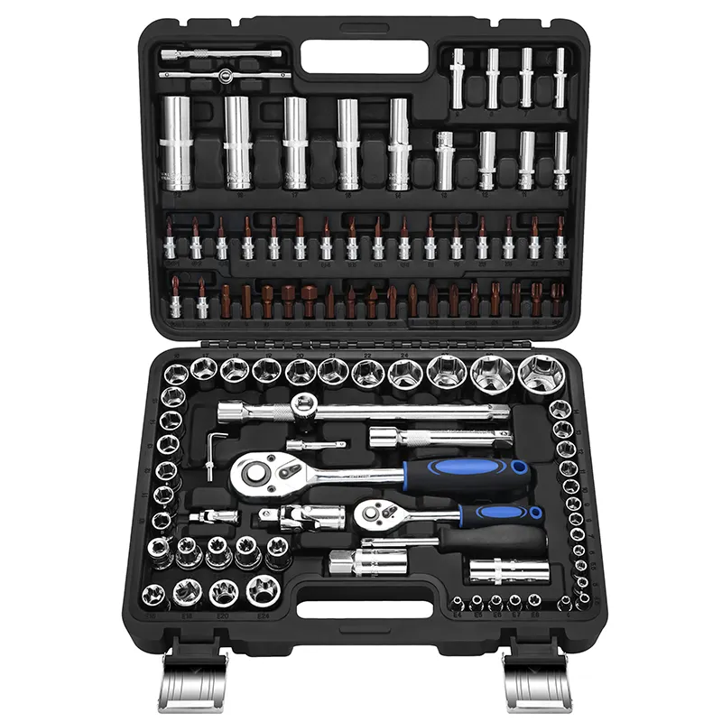108pcs 1/2" 1/4"dr Wrench force tools box socket ratchet wrench tool set vehicle auto repair tool kit