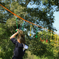 Enfants Balançant Cours Ensemble Bars Poings Slackline Anneaux de Gymnastique En Bois Barres de Singe Suspendu Parcours d'obstacles Ensemble ninja slackline