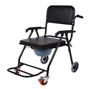 Chaise de toilette pliable avec roulettes pour personnes âgées et handicapées, usage hospitalier - Product Image 1
